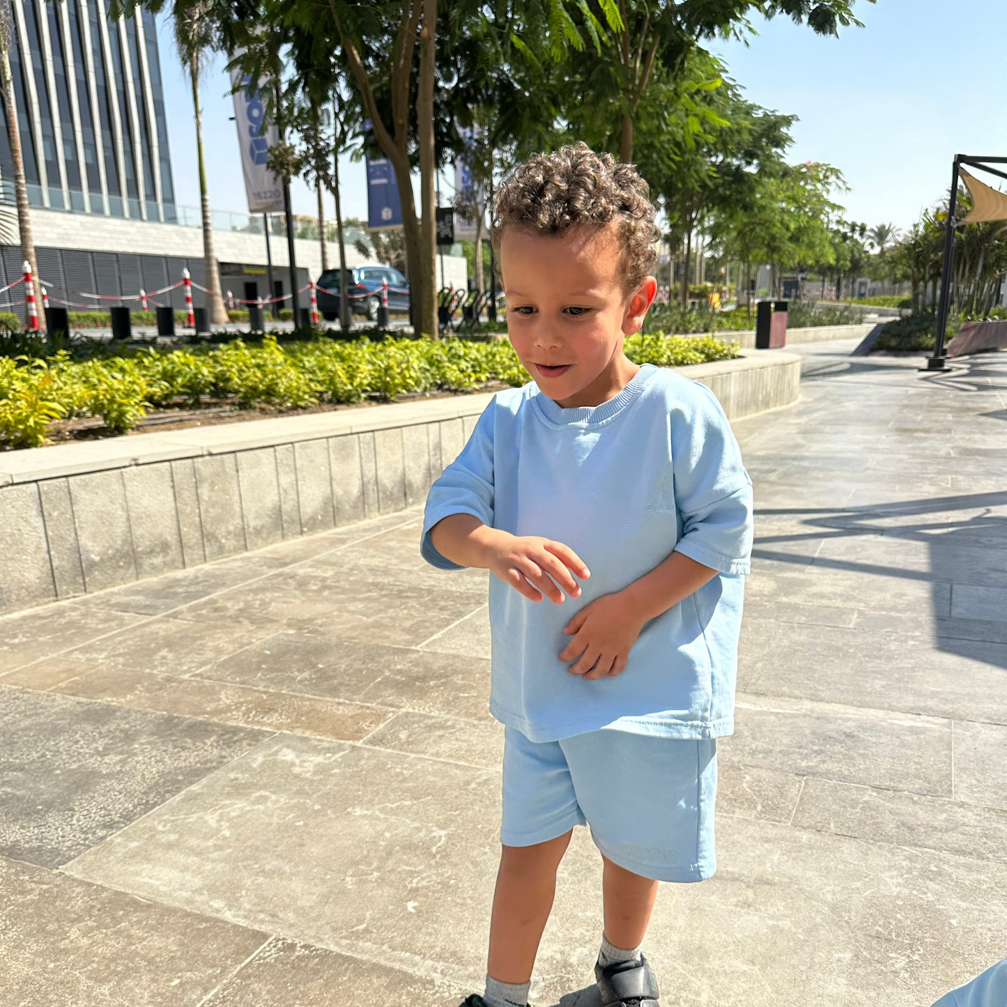 Baby Blue Short Sleeves Unisex Set