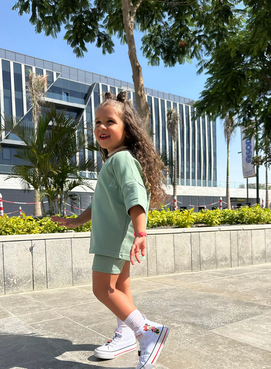 Short Sleeves Set with Biker Shorts