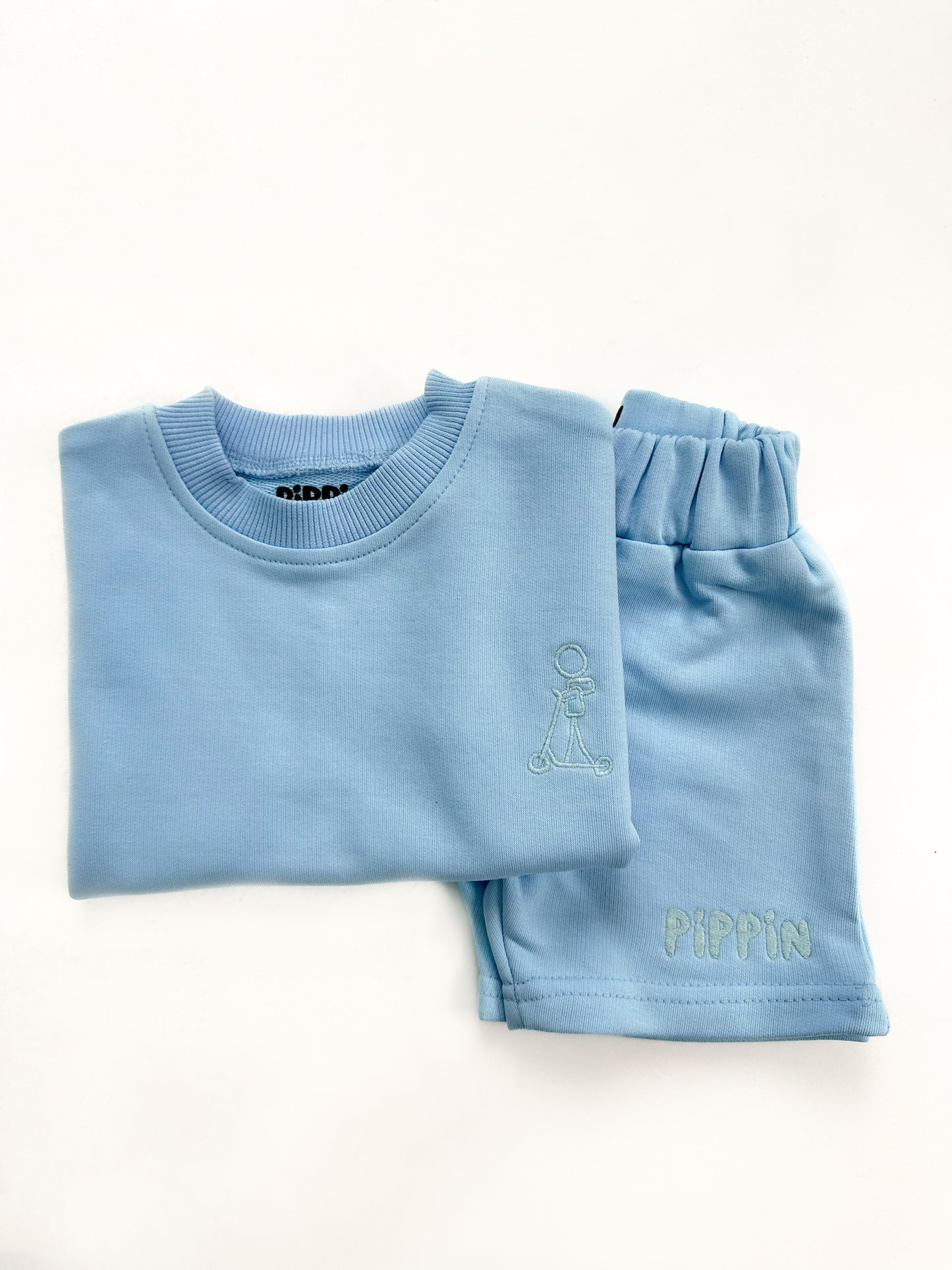 Baby Blue Short Sleeves Unisex Set